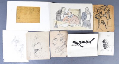 Lot 86 - A selection of portrait sketches, to include...