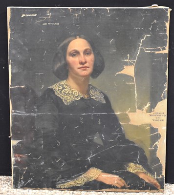 Lot 158 - A 19th century portrait painting of a young...