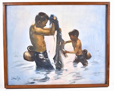 Lot 527 - Victor Loyloa (20th century): The Fishers, two...