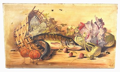 Lot 427 - M.S (late 19th century): Still life of two...