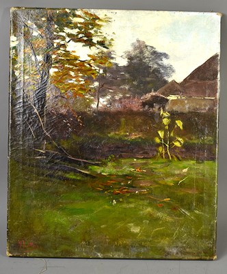 Lot 464 - H. Ludwick (20th century): Garden scene,...