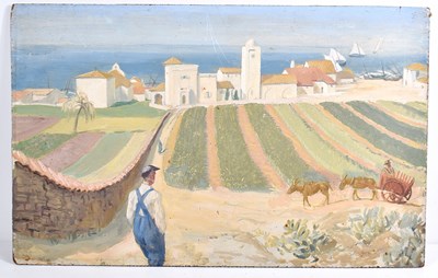 Lot 430 - An early 20th century oil on board depicting a...