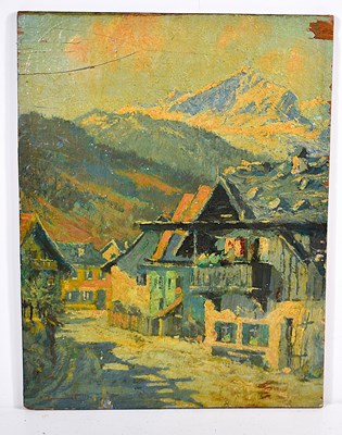 Lot 426 - F. Brandt (20th century): Swiss alpine scene...