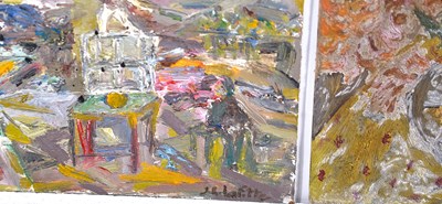 Lot 472 - J. Lafettp (20th century): Impasto oil on...