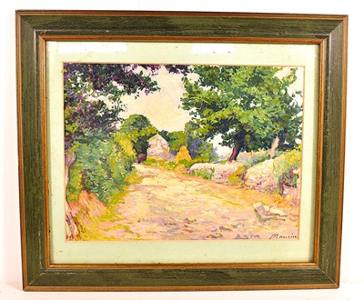 Lot 448 - Mausin (French, 20th century): Rural lane with...