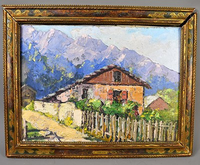 Lot 529 - L. Arraou (20th century): Chalet at the foot...