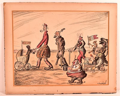 Lot 435 - Major? (20th century): Caricature sketch,...