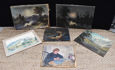 Lot 515 - A selection of paintings to include a...
