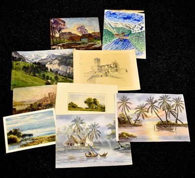 Lot 459 - A selection paintings to include a landscape...