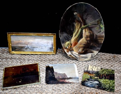 Lot 488 - A group of 19th century paintings to include...