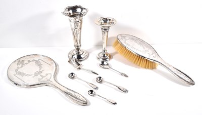 Lot 51 - A group of silver items to include a matching...