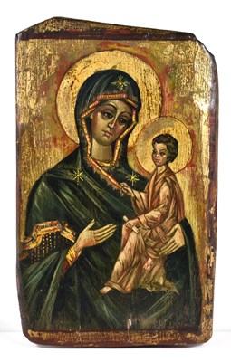 Lot 585 - A late 19th century Greek Orthodox icon of...
