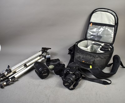 Lot 378 - A Canon 400D digital SLR camera together with...