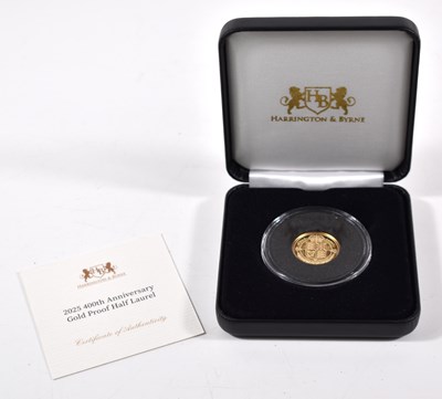 Lot 164 - A King Charles III 22ct gold proof half laurel...