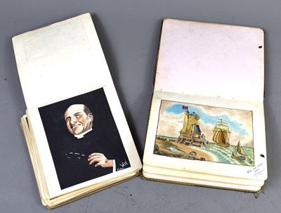 Lot 457 - Two Edwardian sketch books containing various...