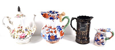 Lot 294 - Two Victorian Mason's Ironstone Hydra jugs...
