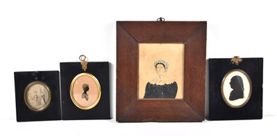 Lot 525 - Two Georgian silhouettes on paper, one dated...