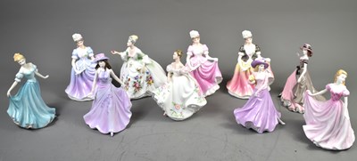 Lot 288 - A group of ten porcelain figurines to include...