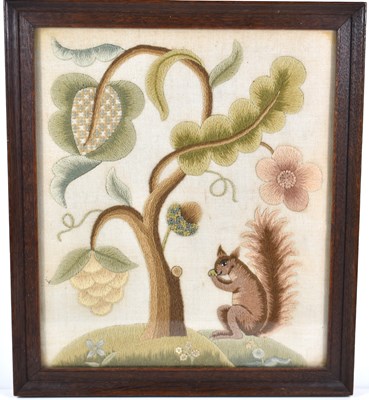 Lot 498 - An antique needlework picture depicting a...