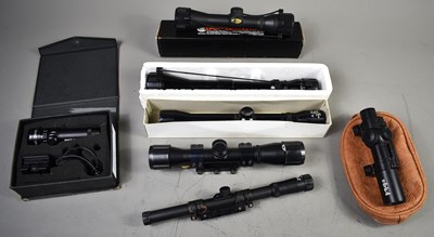 Lot 383 - A collection of rifle scopes to include a...