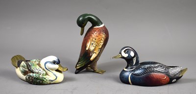 Lot 291 - A group of three Malevolti hand painted resin...