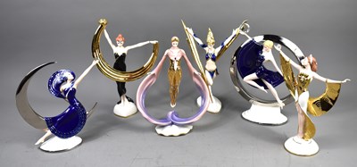 Lot 311 - A group of Franklin Mint porcelain Art Deco...