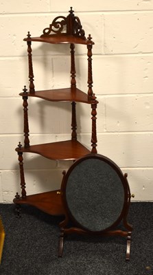 Lot 609 - A Victorian mahogany whatnot together with a...