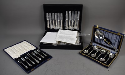 Lot 173 - A canteen of silverplated cutlery by Bowles &...