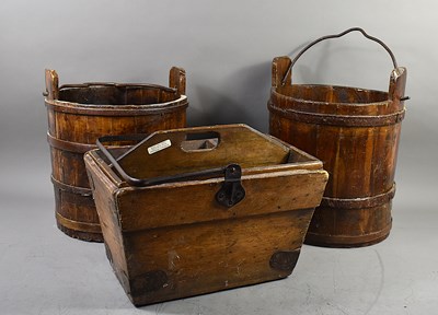Lot 197 - Two 19th century coopered water pails /...