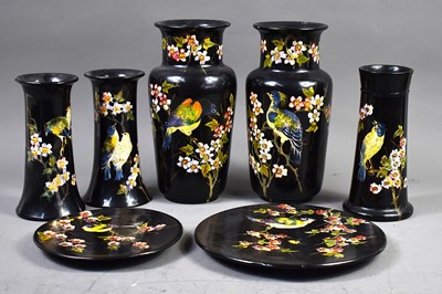 Lot 296 - A group of Bretby black glazed pottery to...