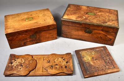 Lot 188 - Two Victorian writing boxes to include a burr...