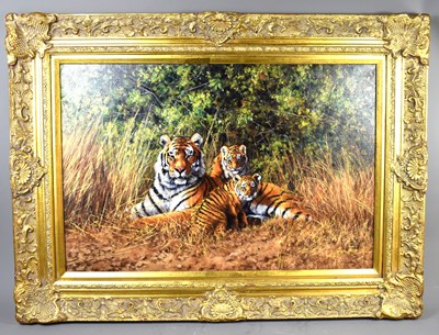 Lot 541 - Stephen Park (British b.1953): tiger with cubs,...