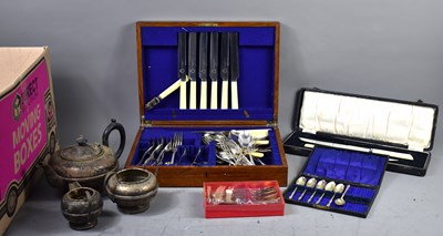 Lot 174 - A part canteen of silver plated cutlery...