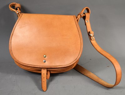 Lot 167 - A tan leather cartridge shoulder bag with...