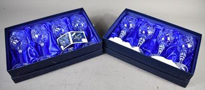 Lot 258 - Two boxed sets of Bohemia Crystal wine glasses.