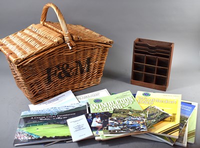 Lot 440 - A Fortnum and Mason wicker basket alongside a...