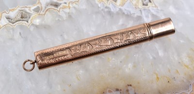 Lot 72 - A 9ct rose gold pencil holder, hallmarked for...