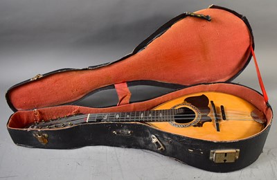 Lot 352 - A vintage 12 string mandolin, flat back, with...