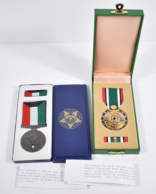 Lot 427 - A Kuwait Liberation medal together with a...