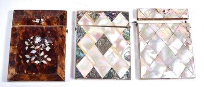 Lot 584 - A group of three Victorian card cases to...