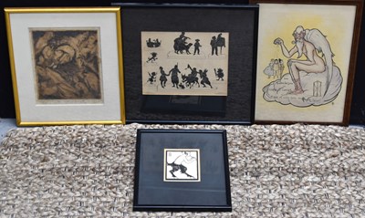 Lot 515 - A group of sketches and paintings to include a...