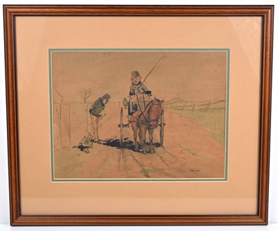 Lot 505 - An early 20th century watercolour caricature...