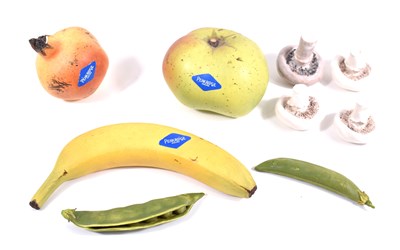 Lot 256 - A group of ceramic fruits and vegetables to...