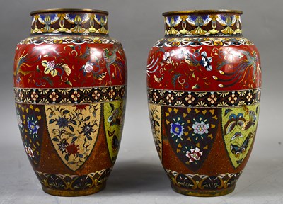 Lot 201 - A pair of Japanese Meiji period cloisonne...