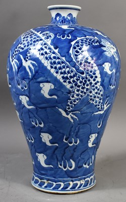 Lot 199 - A Chinese blue and white vase of baluster form...