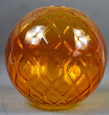 Lot 241 - A Mid-Century amber glass light shade with a...