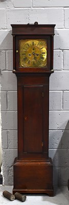 Lot 590 - An 18th century longcase clock, square brass...