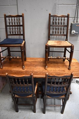 Lot 611 - An oak refectory dining table, 71cm high by...