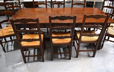 Lot 639 - An 18th century farmhouse oak kitchen table...