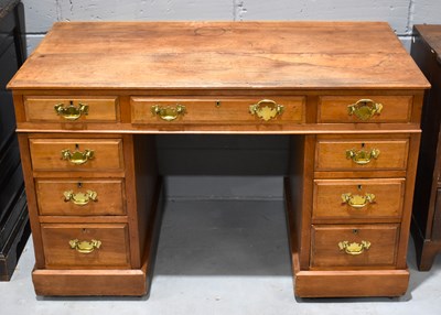 Lot 623 - A Victorian pedestal desk, with three shallow...